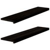 vidaXL Tapetes de escada 2 pcs 110x30x2 cm carvalho castanho-preto