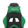 vidaXL Cadeira gaming c/ apoio p&eacute;s couro artificial preto e verde