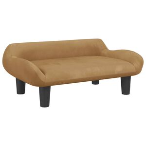 vidaXL Sof&aacute; infantil 70x40x24 cm veludo castanho