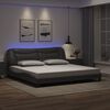 vidaXL Estrutura de cama com LED sem colch&atilde;o Hvar 200x200cm cinzento