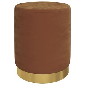 vidaXL Banqueta com arruma&ccedil;&atilde;o redonda veludo 31 x 37 cm castanho