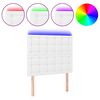 vidaXL Cabeceira cama c/ LED couro artificial 90x5x118/128 cm branco