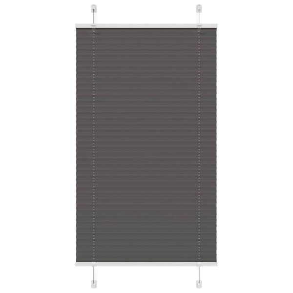 vidaXL Preto Plissada Cega 80x100 cm Largura Tecido 79,4 cm Poli&eacute;ster