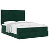 vidaXL Estrutura cama otomana colch&otilde;es 140x200 cm veludo verde escuro