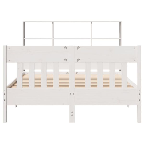 vidaXL Cama sem colch&atilde;o 120x200 cm madeira de pinho maci&ccedil;a branco