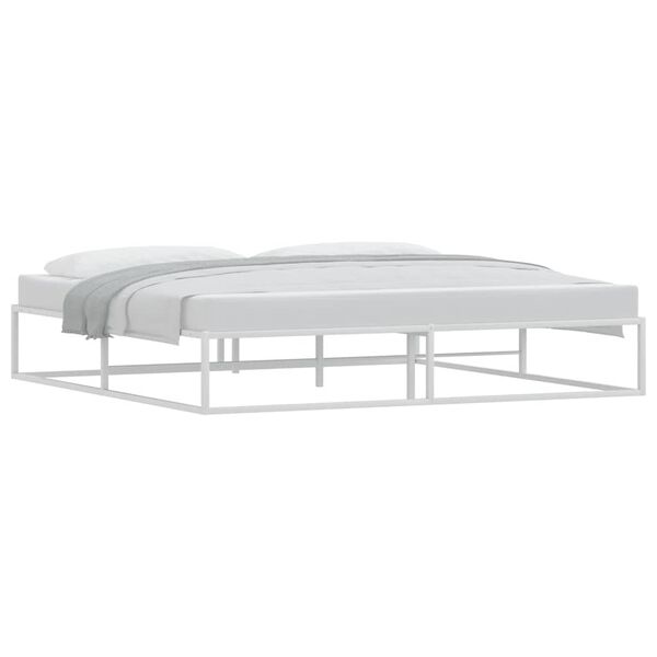 vidaXL Estrutura de cama sem colchão branco 200x200 cm metal