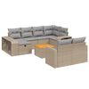 vidaXL 11 pcs conjunto sof&aacute;s de jardim c/ almofad&otilde;es vime PE bege