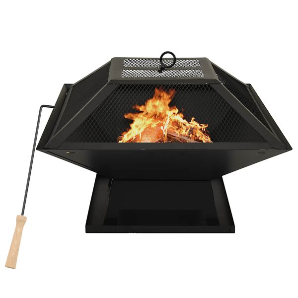 vidaXL Braseira e barbecue 2-em-1 c/ ati&ccedil;ador 46,5x46,5x37cm a&ccedil;o inox.