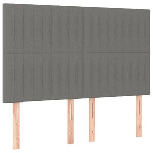 vidaXL Cabeceira Cinza Escuro 144x5x118/128 cm Tecido