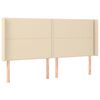 vidaXL Cama box spring c/ colch&atilde;o e LED 160x200 cm tecido cor creme