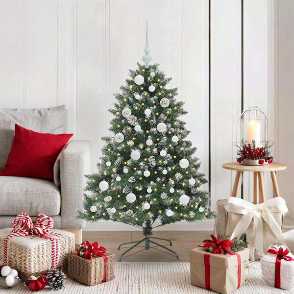 vidaXL &Aacute;rvore de Natal Artificial Verde 120 cm PVC, Pl&aacute;stico e A&ccedil;o