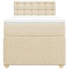 vidaXL Cama com molas/colch&atilde;o 100x200 cm tecido cor creme