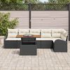 vidaXL Conjunto de Sof&aacute; de Jardim com almofada 7 pcs Preto e Creme