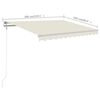 vidaXL Toldo retr&aacute;til manual com postes 3x2,5 m cor creme