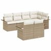 vidaXL Conjunto de Sof&aacute; de Jardim 7 unid. Bege vime PE