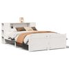 vidaXL Cama com estante sem colch&atilde;o 150x200 cm pinho maci&ccedil;o branco