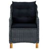 vidaXL 9 pcs conj. jantar exterior c/ almofad&otilde;es vime PE cinza-escuro
