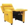 vidaXL Poltrona de massagens tecido amarelo-claro