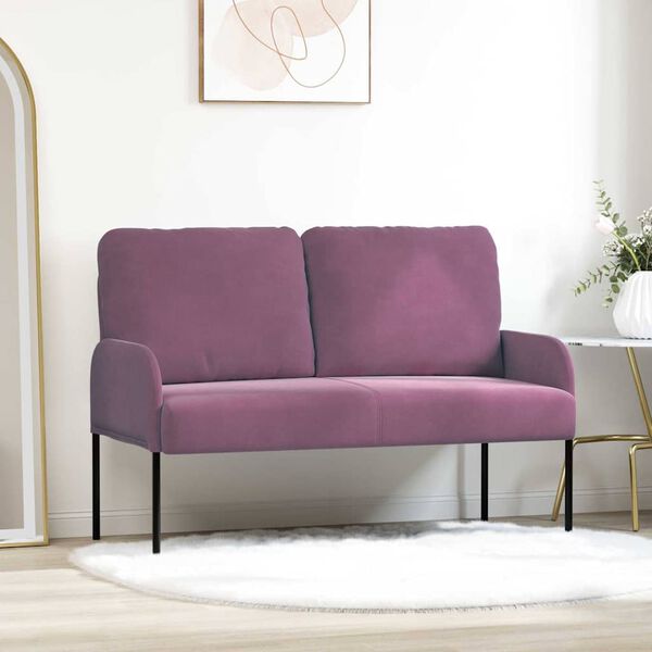 vidaXL Sof&aacute;s com almofada 110cm Roxo Contraplacado