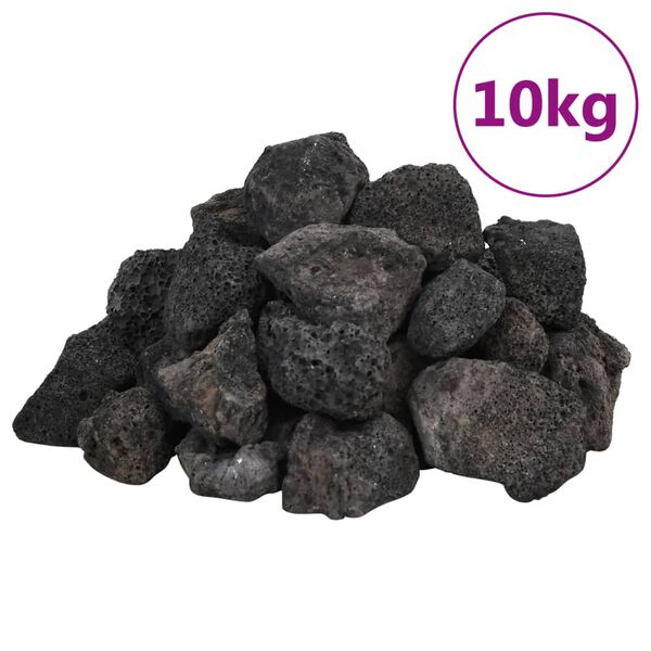 vidaXL Pedras vulc&acirc;nicas 10 kg 3-5 cm preto