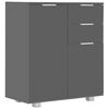 vidaXL Aparador em contraplacado 71x35x80 cm cinzento brilhante