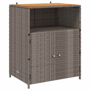 vidaXL Arm&aacute;rio Cinzeto 70 x 50 x 87 cm Poli&eacute;ster e Rattan Roly