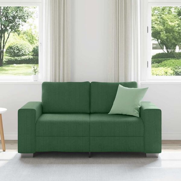 vidaXL Sof&aacute;-luvas 160x77x82 cm tecido corduroy verde escuro