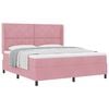 vidaXL Cama Box com colch&atilde;o com cabeceira Rosa 180 x 200 cm Veludo