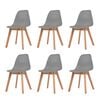 vidaXL Cadeiras de jantar 6 pcs pl&aacute;stico cinzento