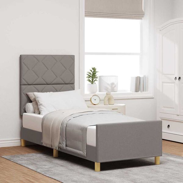 vidaXL Estrutura da Cama Cinzento-acastanhado 80 x 200 cm tecido