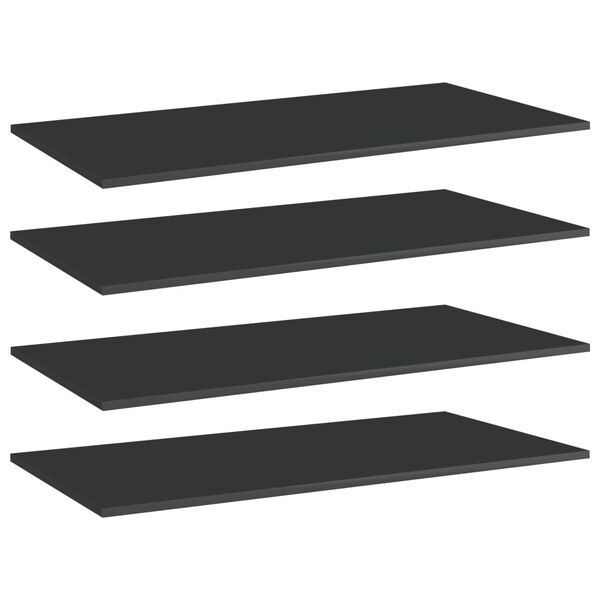 vidaXL Prateleiras estante 4pcs 80x20x1,5cm contrapl. preto brilhante