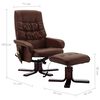 vidaXL Cadeira massagens reclin. + apoio p&eacute;s couro artificial castanho