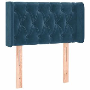 vidaXL Cabeceira de cama c/ abas veludo 83x16x78/88 cm azul-escuro