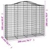 vidaXL Cestos gabi&atilde;o arqueados 3pcs 200x50x160/180cm ferro galvanizado