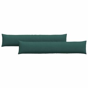 vidaXL Travesseiros de Sof&aacute; 2 pcs Verde Escuro 200 x 40 cm tecido