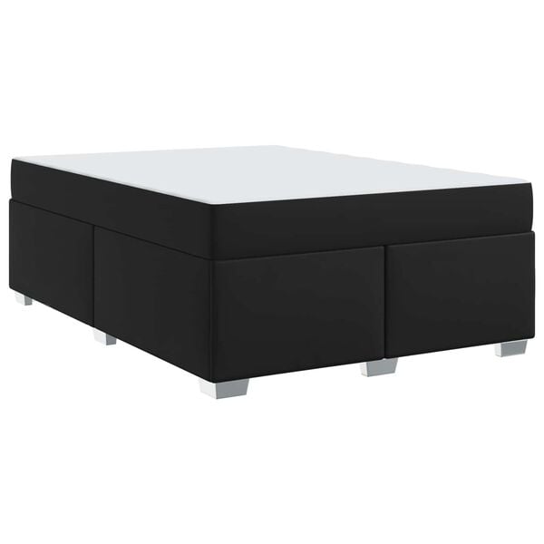 vidaXL Estrutura da Cama com colch&atilde;o Preto 160 x 200 cm tecido