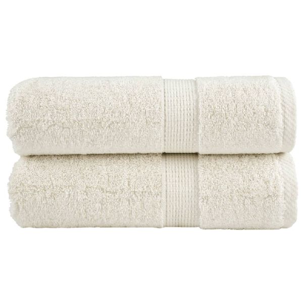 vidaXL Toalhas de bidé premium SOLUND 2 pcs 30x50 cm 600 gsm creme