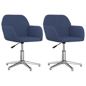 vidaXL Cadeiras de jantar girat&oacute;rias 2 pcs tecido azul