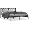 vidaXL Estrutura de cama com cabeceira 160x200 cm metal preto