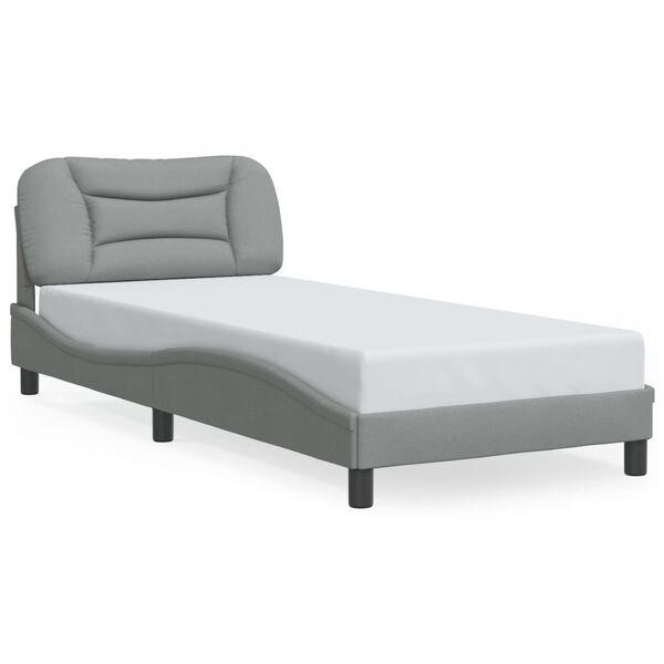 vidaXL Estrutura de cama sem colch&atilde;o Hvar 80x200 cm tecido cinzento-claro