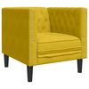 vidaXL 3 pcs conjunto de sof&aacute;s chesterfield com rolos veludo amarelo