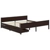 vidaXL Cama com 2 gavetas 200x200 cm pinho maci&ccedil;o castanho-escuro