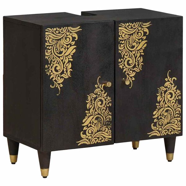 vidaXL Conjunto de Arm&aacute;rios para Banheiro com gaveta 3 pcs Preto