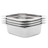 vidaXL Recipientes gastronorm 4 pcs GN 1/2 100 mm a&ccedil;o inoxid&aacute;vel