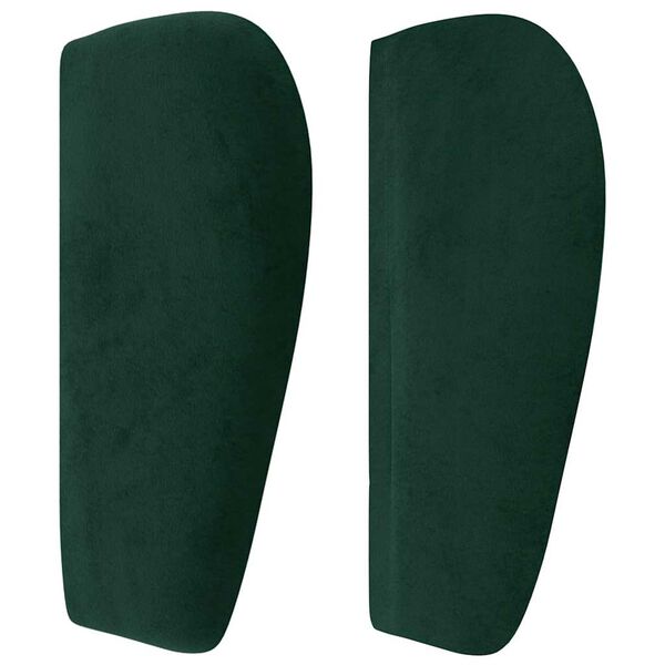 vidaXL Cabeceira de cama c/ abas veludo 163x23x78/88cm verde-escuro