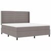 vidaXL Cama Box com colch&atilde;o Cinzento-acastanhado 180 x 200 cm tecido