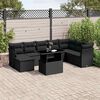 vidaXL 9 pcs conjunto de sof&aacute;s p/ jardim c/ almofad&otilde;es vime PE preto