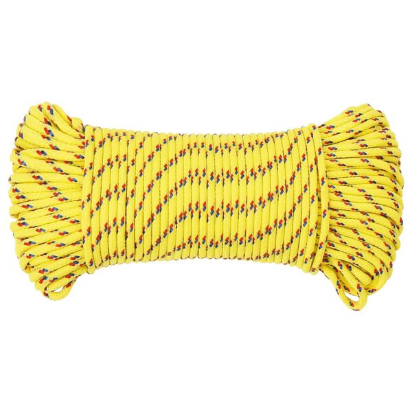 vidaXL Corda de barco 4 mm 25 m polipropileno amarelo