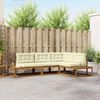 vidaXL Conjunto de Sof&aacute;s para Exterior 4 Pe&ccedil;a Natural e Creme