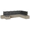 vidaXL Conjunto de Sof&aacute; de Jardim 8 unid. Cinzento-claro vime PE